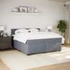vidaXL Boxspringbett mit Matratze Dunkelgrau 180x200 cm Samt 3286385 Bild 3