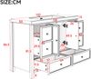 Flieks freistehender Waschtisch 120x50x86.5 cm, Badezimmer-Unterschrank mit Keramikbecken, 4 Soft-Close-Schubladen, Doppeltüren, weiß Bild 4