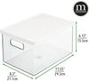Aufbewahrungsbox Organizer Box mit Deckel mDesign stapelbar 4er Set Transparent Bild 3