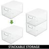 Aufbewahrungsbox Organizer Box mit Deckel mDesign stapelbar 4er Set Transparent Bild 4