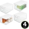 Aufbewahrungsbox Organizer Box mit Deckel mDesign stapelbar 4er Set Transparent Bild 2