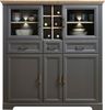Highboard mit LED 'YASE' Vitrine in graphit und Artisan Eiche Bild 2