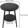 Beistelltisch rund mit 2 Ablagen Stauraum Schwarz 38x55cm Holz Stahl Bild 3