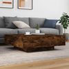 Couchtisch, Sofatisch mit LED-Leuchten Räuchereiche 100x100x31 cm Bild 4