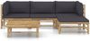 vidaXL 5-tlg. Garten-Lounge-Set mit Dunkelgrauen Kissen Bambus 3058194 Bild 2