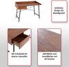 Schreibtisch HWC-J97, Bürotisch Computertisch, Schublade 3D-Struktur 98x114x60cm MVG-zertifiziert ~ braun Bild 2