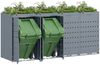 vidaXL Wagenmüllbehälter für 4 Behälter Hellgrau 272 x 77,5 x 121,5 cm 3394750 Bild 3