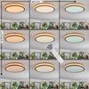 hofstein Deckenleuchte dimmbare Deckenlampe a. Metall/Holz/Kunststoff in Weiß/Natur (39 cm), LED wechselbar, 3000-6000 Kelvin, LED 2500 Lumen, 3000-6000 Kelvin, dimmbar mit Fernbedienung Bild 2