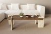 Modern Coffee Table, Walnut & Travertine, 120 x 60 x 35 cm | 100% Melamine Coated Chipboard | Stylish & Functional Design, Easy Assembly Bild 3