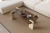Modern Coffee Table, Walnut & Travertine, 120 x 60 x 35 cm | 100% Melamine Coated Chipboard | Stylish & Functional Design, Easy Assembly Bild 4
