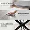 Jiexi Esstisch Esstisch ausziehbar rund bis oval MDF-Platte mit X-Metallgestell Bild 4