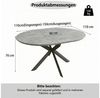 Jiexi Esstisch Esstisch ausziehbar rund bis oval MDF-Platte mit X-Metallgestell Bild 3