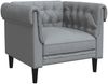 vidaXL Chesterfield-Sessel Hellgrau Stoff 372538 Bild 2