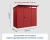 Hörmann Ecostar Metall-Gerätehaus Trend mit Pultdach Typ 1, 108x238 cm , purpurrot, 2,6 m²,1-flüglige Tür Bild 3