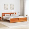vidaXL Bettrahmen mit Kopfteil Wachsbraun 180 x 200 cm Holzwerkstoff 3394218 Bild 3