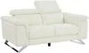 Vente-unique - BREYT Sofa Leder Weiß - B 108 cm x H 77 cm x L 170 cm Bild 4