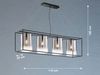 LED Pendelleuchte 4-flammig lang Schwarz mit Rauchglas, Breite 115cm Bild 4