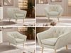 Polstersessel PIRS 1 skandinavischer Design 1-Sitzer, Sessel mit Wellenfederung, Buche Füße, Einzelsessel, Hoher Sitzkomfort - Beige Velvet Bild 2
