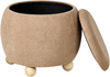 Pouf mit Stauraum ANNABELLA Bouclé Hellbraun Bild 5