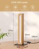 EDISHINE LED Nachttischlampe deko, säulenförmig Holz, LED fest integriert, 3000K-4500K-6000K, Touch Dimmbar, Stehleuchte für Zimmer-ecke, Höhe 27cm Bild 4