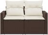 vidaXL Gartensofa mit Kissen 2-Sitzer Braun Poly Rattan 366220 Bild 4