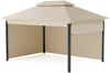 Blumfeldt Grandezza Cortina Pavillon 3x4 – Stahlrahmen, Aufrollbare Seitenteile, Wetterfest & UV-Schutz, Gartenpavillon Beige Bild 2