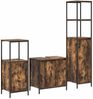 vidaXL Badezimmermöbel-Set mit Tür 3 pcs Geräucherte Eiche und Schwarz 3328396 Bild 2