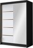 Kleiderschrank mit Goldverzierung Laraso III mit zwei Schwebetüren, Spiegel (Farbe: Schwarz / Weiß) Bild 2