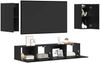 vidaXL TV-Schrankset 4 pcs Schwarz Eichen-Optik Holzwerkstoff 3393238 Bild 3