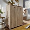 Kadima Design Schuhschrank-Kommode für bis zu 12 Paar Schuhe, 2 Türen, 3 Einlegeböden. Beige, 60x35x90 cm Bild 2