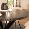 HOME DELUXE Essgruppe Rund Ausziehbar AVENTURA inkl. Sternfuß - 120-160 x 120 cm Dark Oak 6 Stühle Creme Bild 3