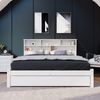 Holzbett, Doppelbett inkl. Schublade und Lattenrost, Kopfteil mit Regal, 140x200 cm, Holzbett aus Kiefer Bild 3