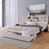 Holzbett, Doppelbett inkl. Schublade und Lattenrost, Kopfteil mit Regal, 140x200 cm, Holzbett aus Kiefer Bild 4