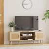 TV Lowboard Eiche 137x38x48 cm 55 Zoll Fernsehschrank 2 Schränke Bild 5