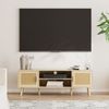 TV Lowboard Eiche 137x38x48 cm 55 Zoll Fernsehschrank 2 Schränke Bild 4