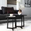 Couchtisch Set 2er rund schwarz nesting ineinanderschiebbar Stahlgestell Spanplatte Bild 4