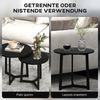 Couchtisch Set 2er rund schwarz nesting ineinanderschiebbar Stahlgestell Spanplatte Bild 5