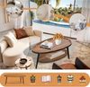 Ovaler Couchtisch Holz Wohnzimmer Tisch Stauraum Industrie-Design 100x55x38 cm Bild 3