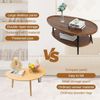 Ovaler Couchtisch Holz Wohnzimmer Tisch Stauraum Industrie-Design 100x55x38 cm Bild 4