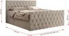 Boxspringbett mit gesteppter Front und Kopfteil, Multipocket-Matratze, zwei Bettkästen - MIREN DUO - 160 x 200 cm - Beige Stoff - H3 Bild 5
