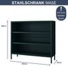 Metall Kommode offen LUCA - 4 Ebenen, Industrie-Design | Metallregal klein Standregal Stahl Büro Wohnzimmer Arbeitszimmer, 90x100x35cm Dunkelgrün Bild 2