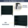 Metall Kommode offen LUCA - 4 Ebenen, Industrie-Design | Metallregal klein Standregal Stahl Büro Wohnzimmer Arbeitszimmer, 90x100x35cm Dunkelgrün Bild 5