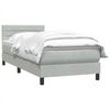 vidaXL Boxspringbett mit Matratze Hellgrau 80x210 cm Samt 3316281 Bild 3