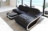 Ecksofa Elegante L-Form Leder - Büffelleder - schwarz-weiß - Rechts Bild 3