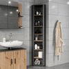 Eckhochschrank Irma Anthrazit/Goldkraft Eiche 33 x 192 cm 7 Fächer Vicco Bild 3