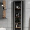Eckhochschrank Irma Anthrazit/Goldkraft Eiche 33 x 192 cm 7 Fächer Vicco Bild 4
