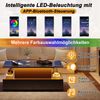 Merax Hochglanz-Couchtisch mit LED-Beleuchtung und 4 Schubladen - Stilvoller Beistelltisch 90x55x41cm mit Stauraum, schwarz Bild 5