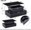 Merax Hochglanz-Couchtisch mit LED-Beleuchtung und 4 Schubladen - Stilvoller Beistelltisch 90x55x41cm mit Stauraum, schwarz Bild 4