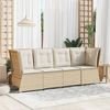 vidaXL Garten-Ecksofa mit Kissen Beige Poly Rattan 368986 Bild 3