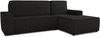 Ecksofa Totti L mit Schlaffunktion und Bettkasten - Cord Stoff - L-Form Couch, Polstersofa, Schlafsofa, Sofagarnitur (Schwarz (Poso 135) Seite: Rechts) Bild 2